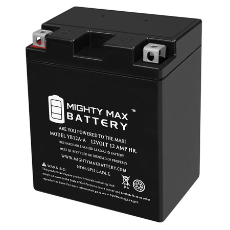 MIGHTY MAX BATTERY YB12A-A 12V 12AH Battery Replaces Honda CB450SC Nighthawk, T 82-86 YB12A-A93